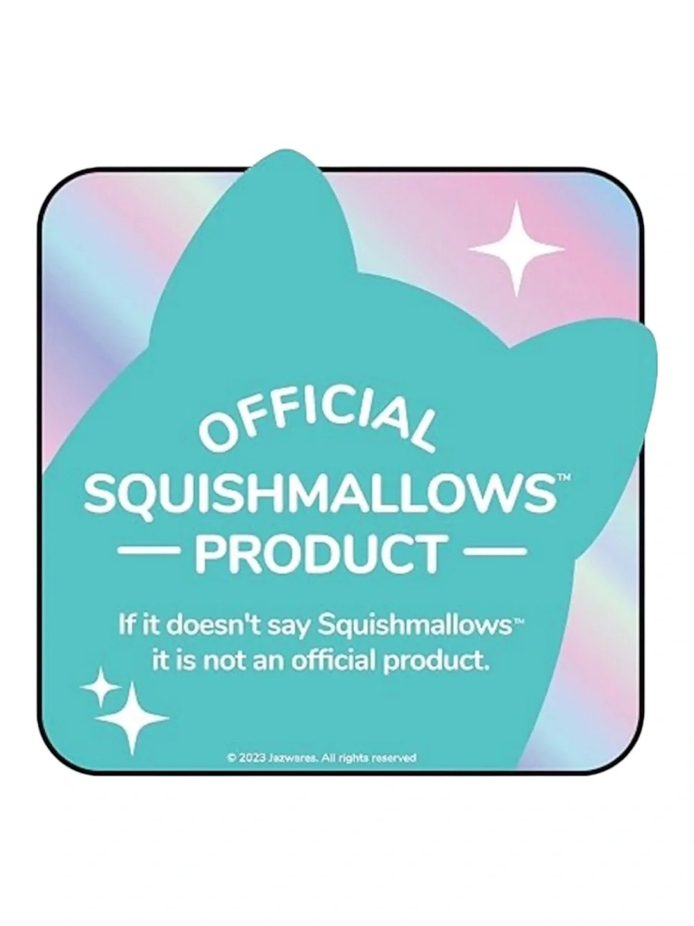 Squishmallows White Plush with Purple Hat and Pink Bow